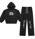 Contrast-Stitched Boxy Hoodie & Sweatpants